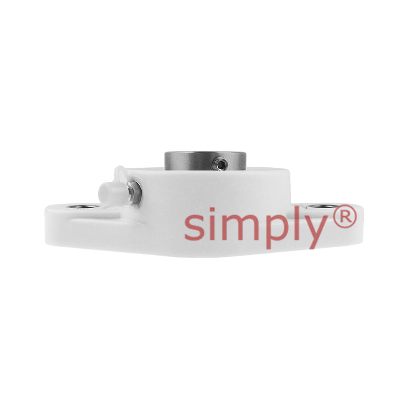 SUCFLPL205-16 Metric Thermo Plastic Two Bolt Oval Flange Housing with 25mm Bore Stainless Insert