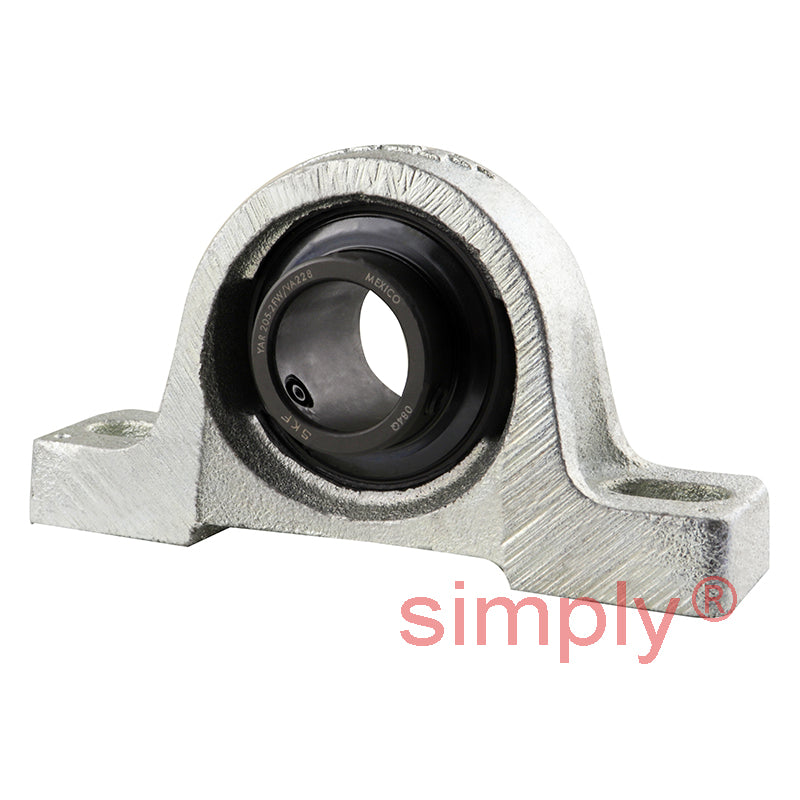 SKF SY25TFVA228 Y Type Two Bolt Pillow Block Housing with Graphite Cage Insert for Metric Shaft 25mm