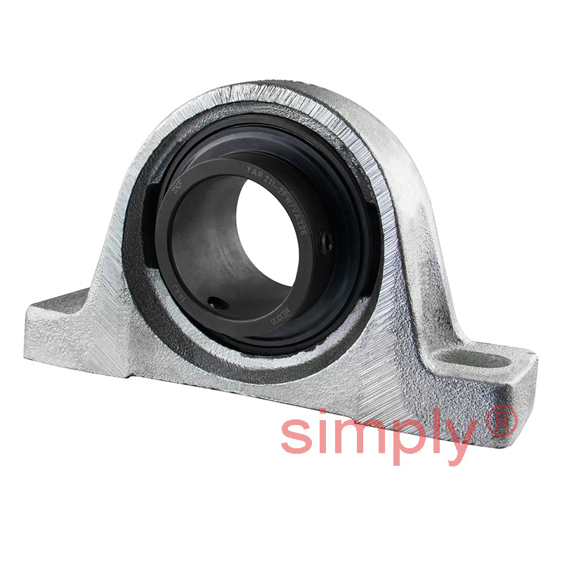 SKF SY55TFVA228 Y Type Two Bolt Pillow Block Housing with Graphite Cage Insert for Metric Shaft 55mm