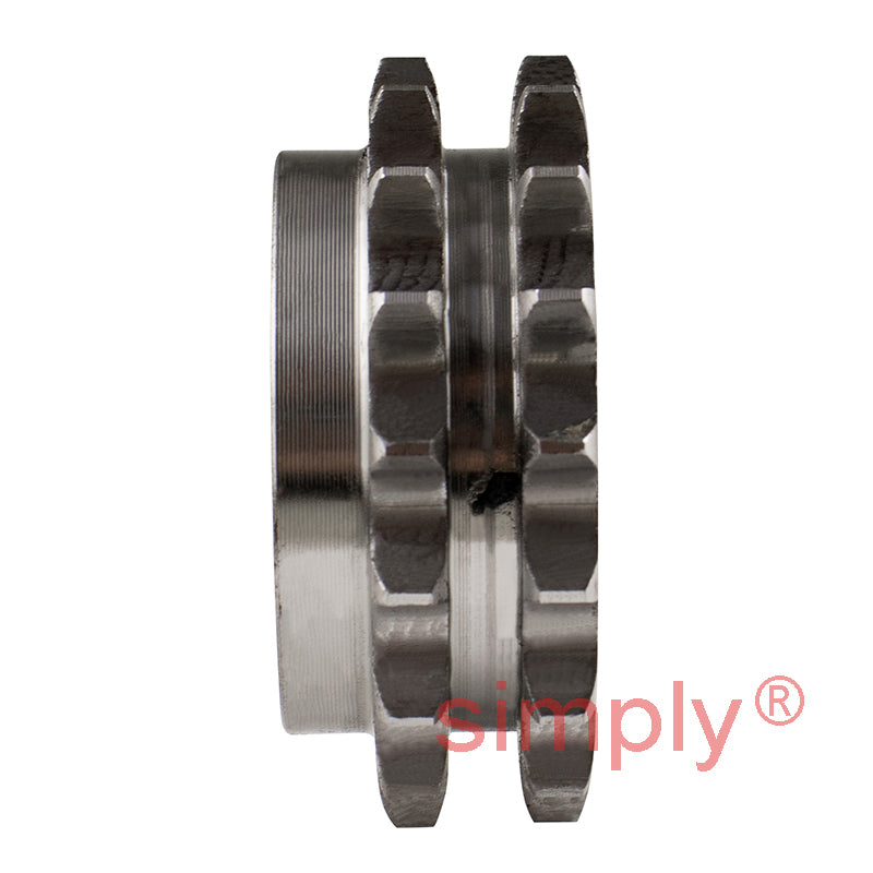 17 Tooth 06B Duplex Sprocket Tapered Locking Bush Type for 3/8 inch Pitch Chain - Bush not Incl.