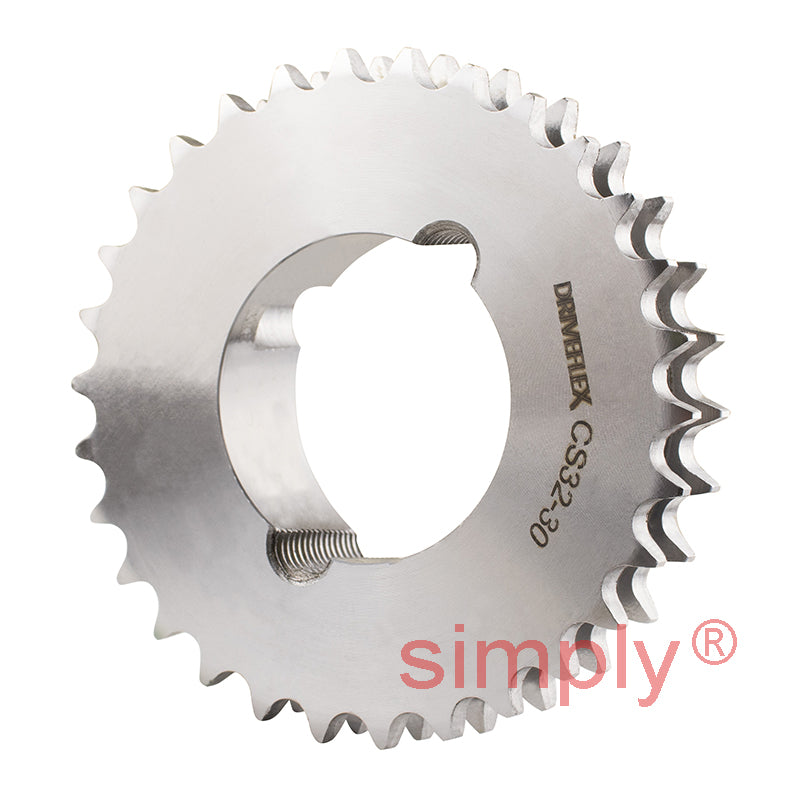 30 Tooth 06B Duplex Sprocket Tapered Locking Bush Type for 3/8 inch Pitch Chain - Bush not Incl.