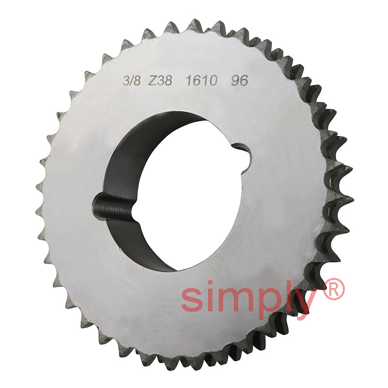 38 Tooth 06B Duplex Sprocket Tapered Locking Bush Type for 3/8 inch Pitch Chain - Bush not Incl.