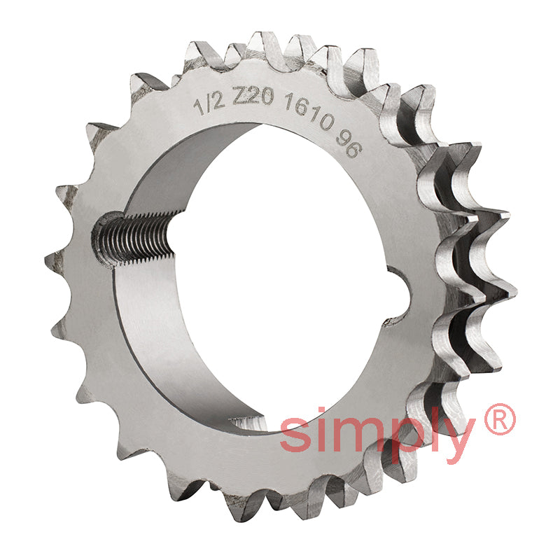 20 Tooth 08B Duplex Sprocket Tapered Locking Bush Type for 1/2 inch Pitch Chain (Bush not Incl.)
