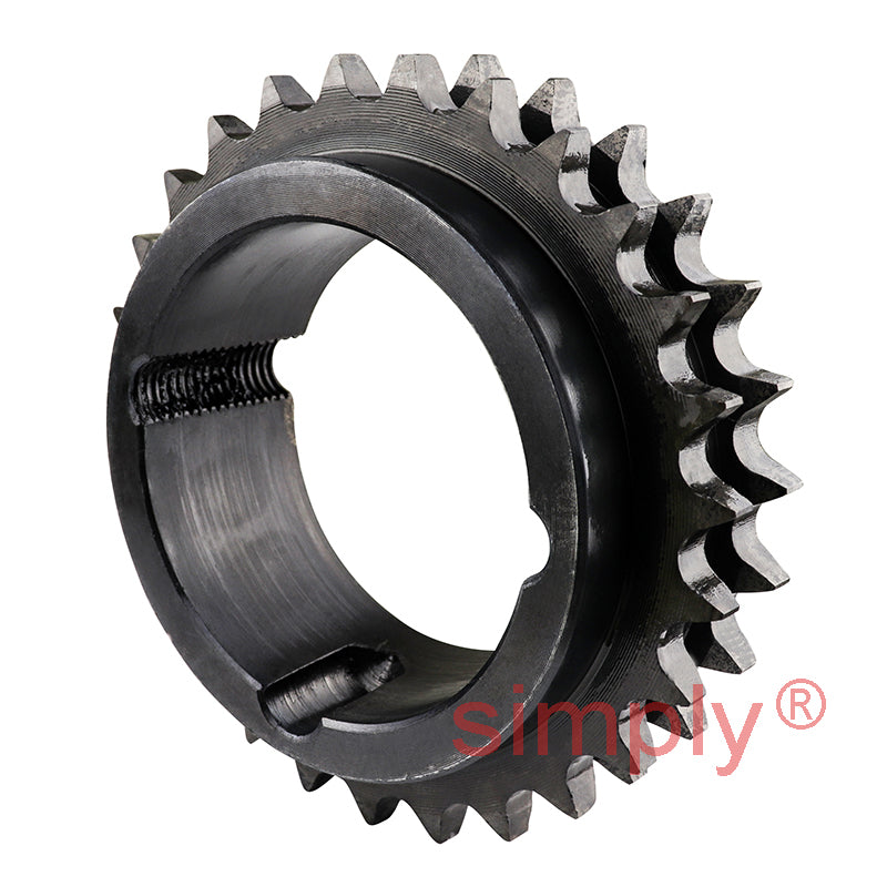 27 Tooth 08B Duplex Sprocket Heat Treated and Hardened Teeth Tapered Locking Bush Type for 1/2 inch Pitch Chain (Bush not Incl.)