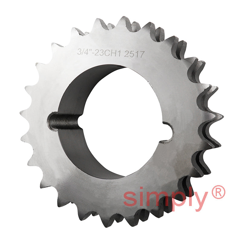23 Tooth 12B Duplex Sprocket Tapered Locking Bush Type for 3/4 inch Pitch Chain (Bush not Incl.)