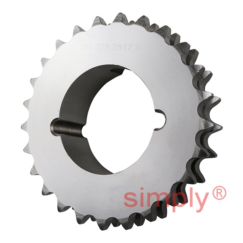25 Tooth 12B Duplex Sprocket Tapered Locking Bush Type for 3/4 inch Pitch Chain (Bush not Incl.)