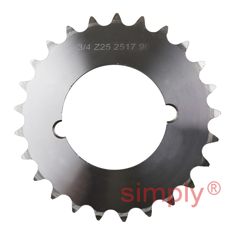 25 Tooth 12B Duplex Sprocket Tapered Locking Bush Type for 3/4 inch Pitch Chain (Bush not Incl.)