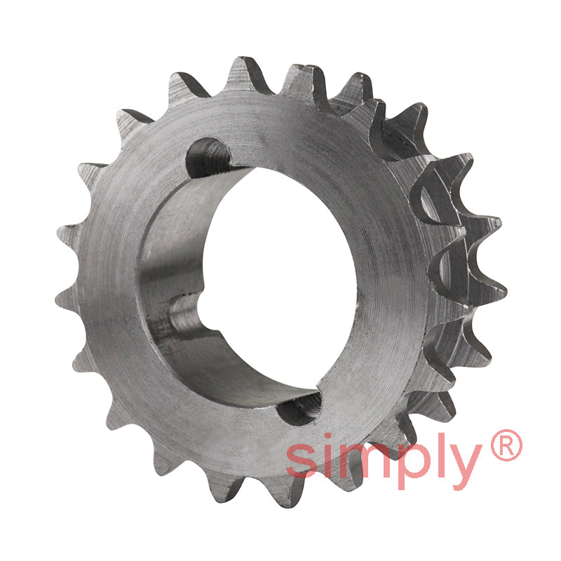 19 Tooth 06B Tapered Bore Double Simplex Sprocket for 3/8 inch Pitch Chain