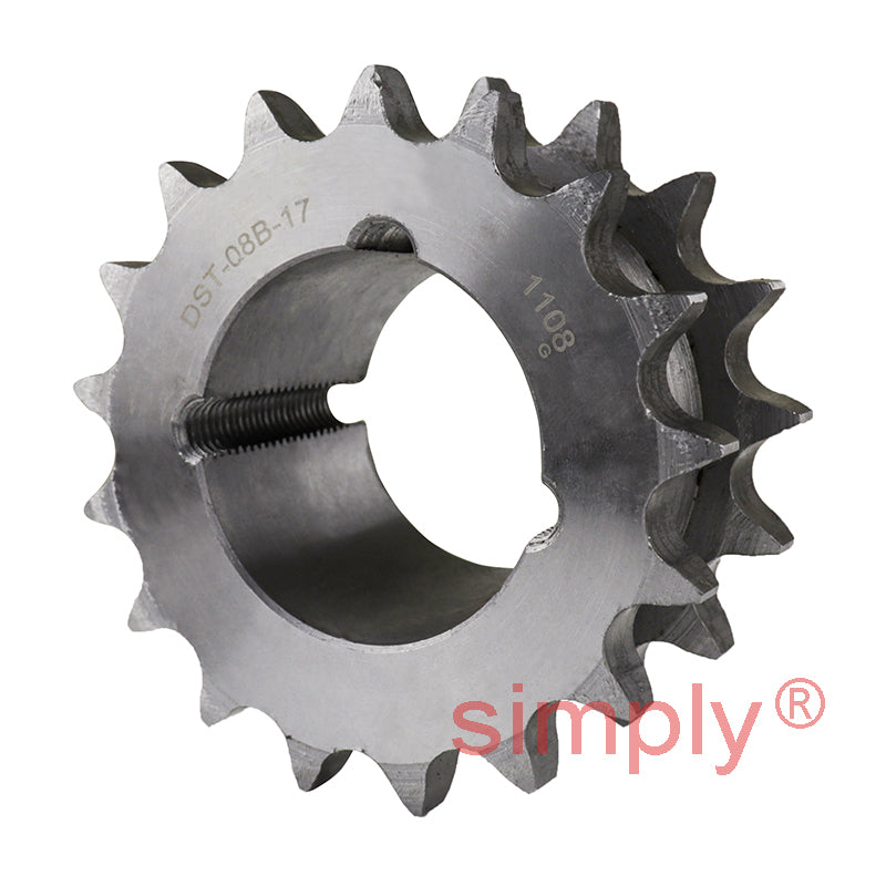17 Tooth 08B Tapered Bore Double Simplex Sprocket for 1/2 inch Pitch Chain