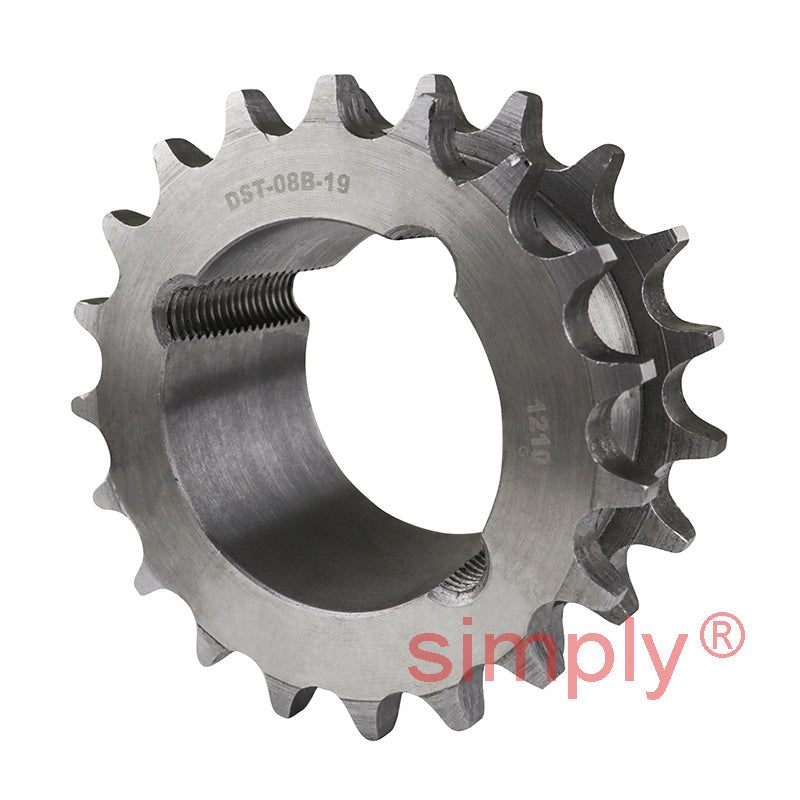 19 Tooth 08B Tapered Bore Double Simplex Sprocket for 1/2 inch Pitch Chain