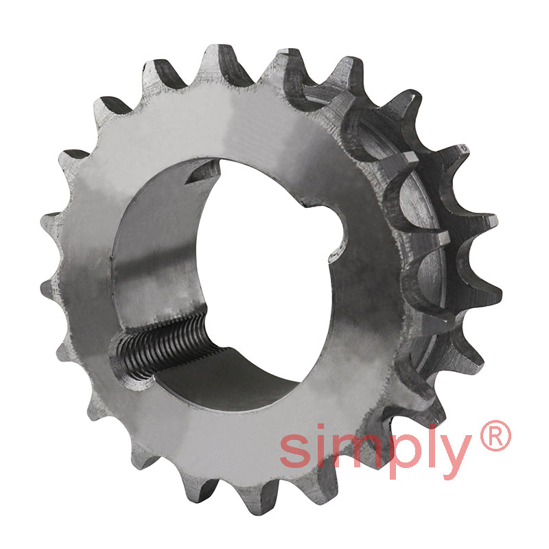 19 Tooth 08B Tapered Bore Double Simplex Sprocket for 1/2 inch Pitch Chain