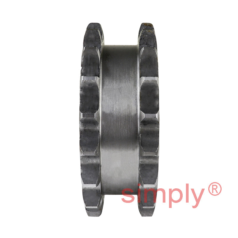 19 Tooth 08B Tapered Bore Double Simplex Sprocket for 1/2 inch Pitch Chain