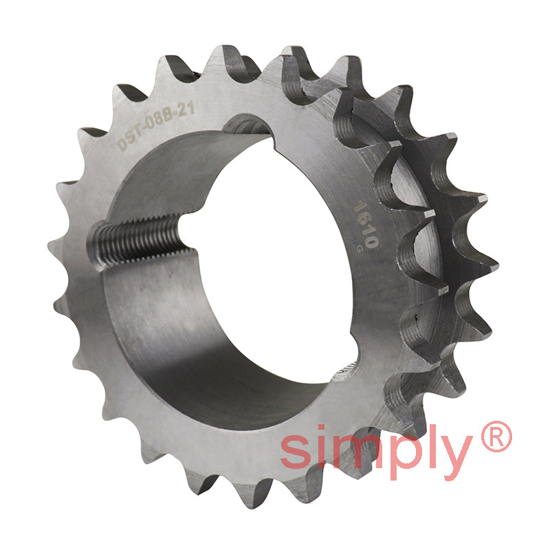 21 Tooth 08B Tapered Bore Double Simplex Sprocket for 1/2 inch Pitch Chain