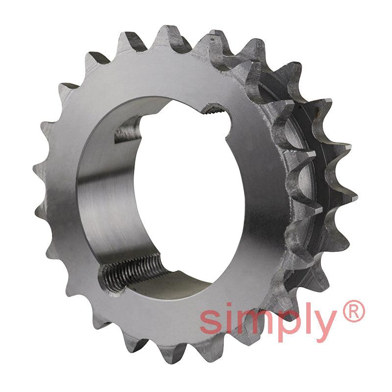 21 Tooth 08B Tapered Bore Double Simplex Sprocket for 1/2 inch Pitch Chain