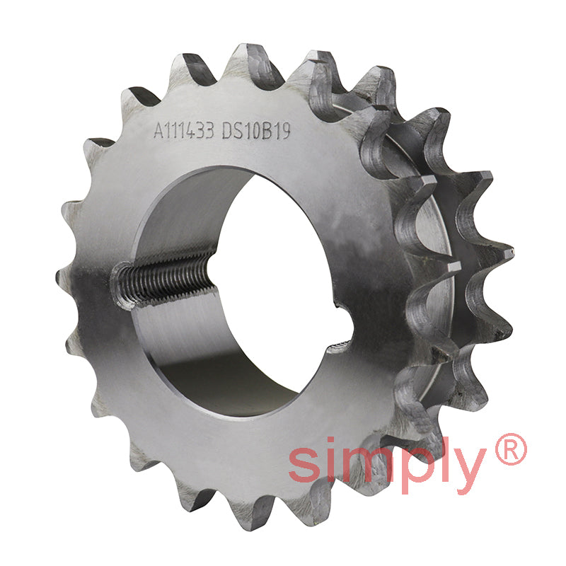19 Tooth 10B Tapered Bore Double Simplex Sprocket 5/8 inch Pitch Chain