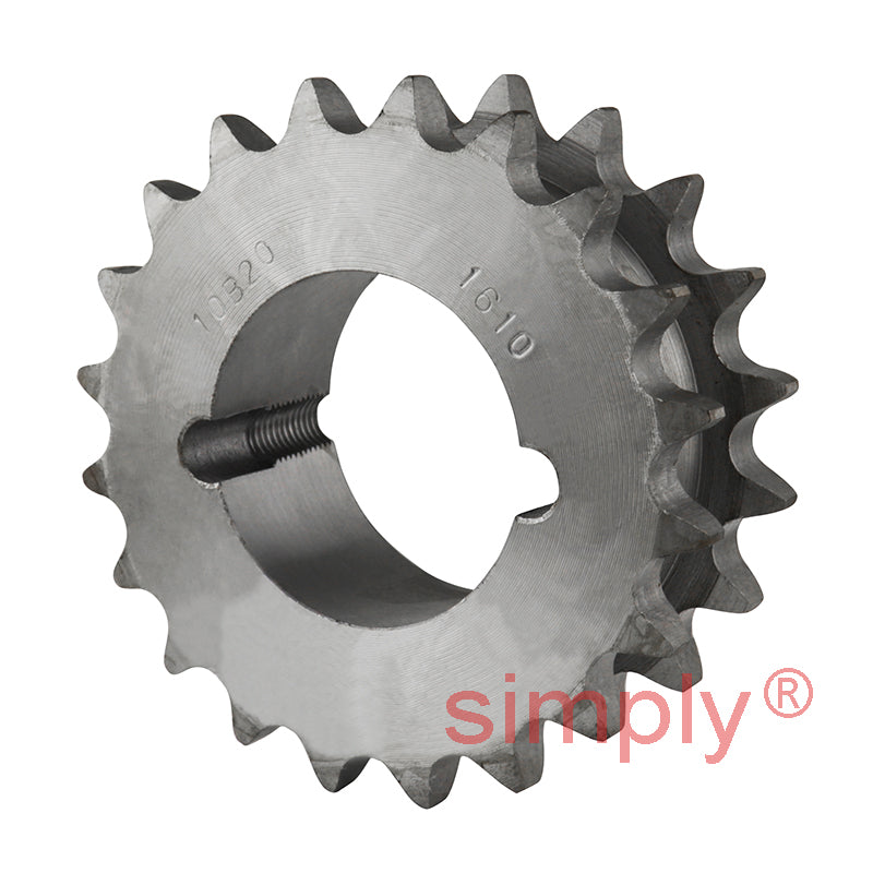 20 Tooth 10B Tapered Bore Double Simplex Sprocket 5/8 inch Pitch Chain