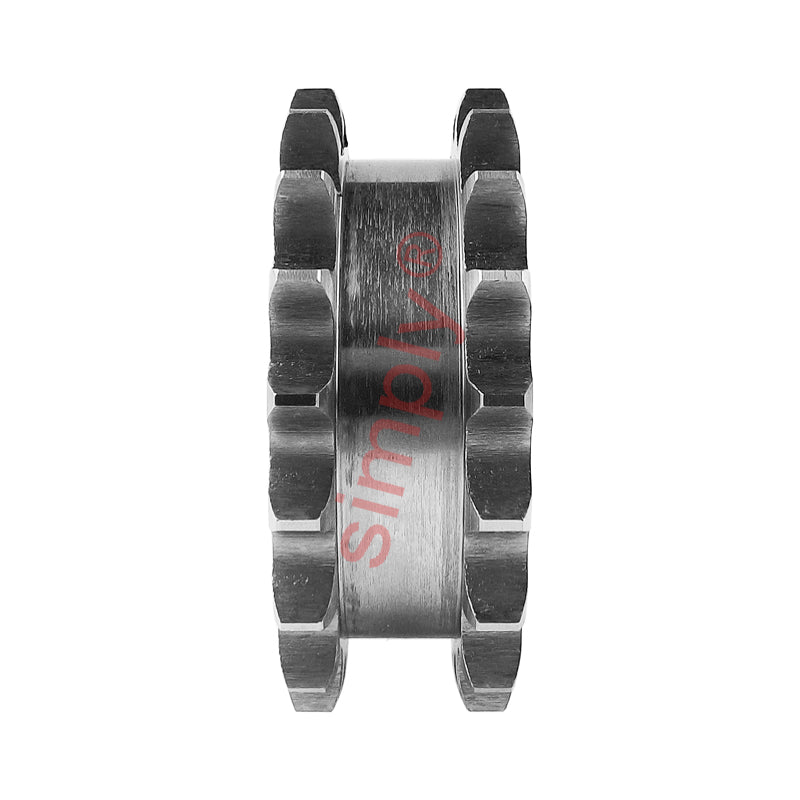 18 Tooth 08B Tapered Bore Double Simplex Sprocket for 1/2 inch Pitch Chain