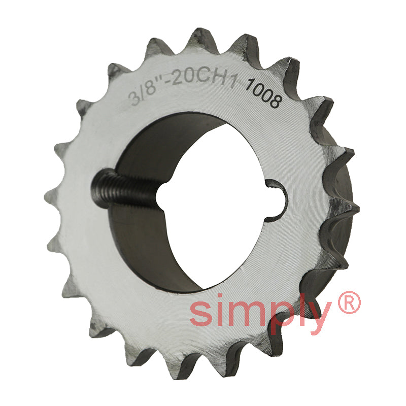 20 Tooth 06B Simplex Sprocket Tapered Locking Bush Type for 3/8 inch Pitch Chain - Bush not Incl.