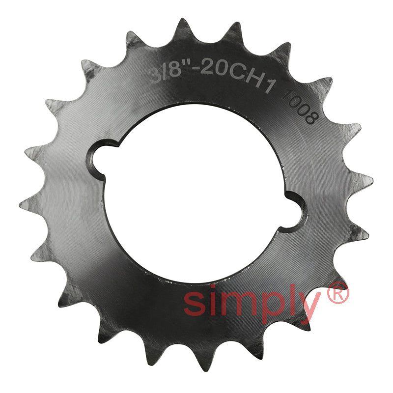 20 Tooth 06B Simplex Sprocket Tapered Locking Bush Type for 3/8 inch Pitch Chain - Bush not Incl.