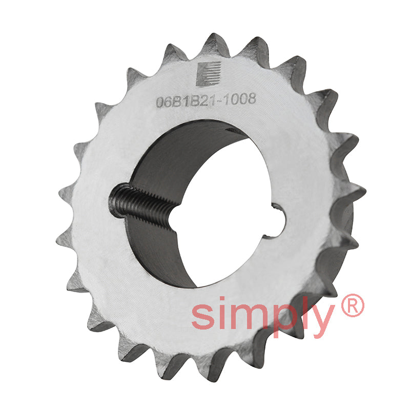 21 Tooth 06B Simplex Sprocket Tapered Locking Bush Type for 3/8 inch Pitch Chain - Bush not Incl.