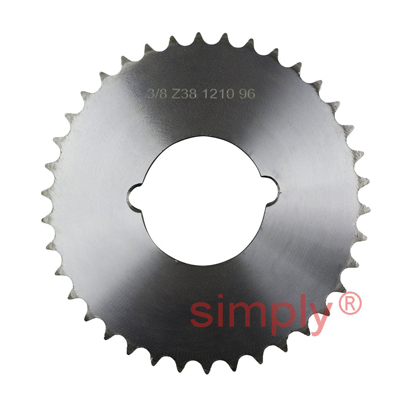 38 Tooth 06B Simplex Sprocket Tapered Locking Bush Type for 3/8 inch Pitch Chain - Bush not Incl.