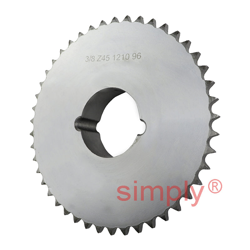 45 Tooth 06B Simplex Sprocket Tapered Locking Bush Type for 3/8 inch Pitch Chain - Bush not Incl.