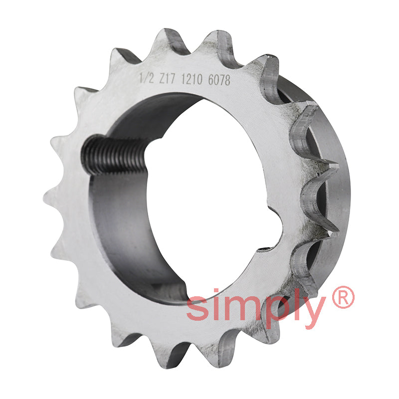 17 Tooth 08B Simplex Sprocket Tapered Locking Bush Type for 1/2 inch Pitch Chain (Bush not Incl.)