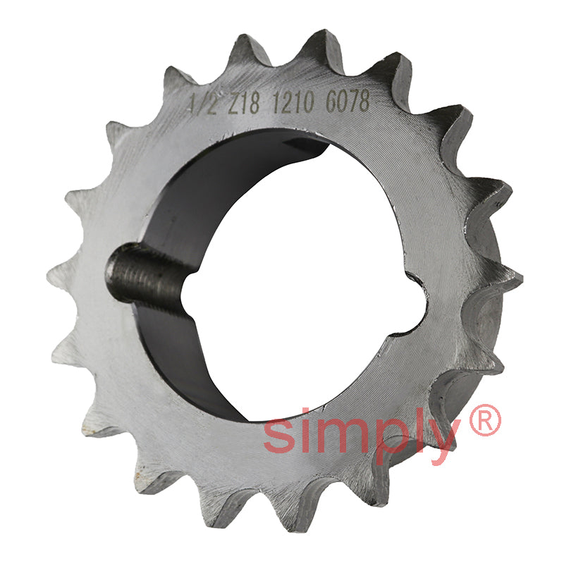 18 Tooth 08B Simplex Sprocket Tapered Locking Bush Type for 1/2 inch Pitch Chain (Bush not Incl.)