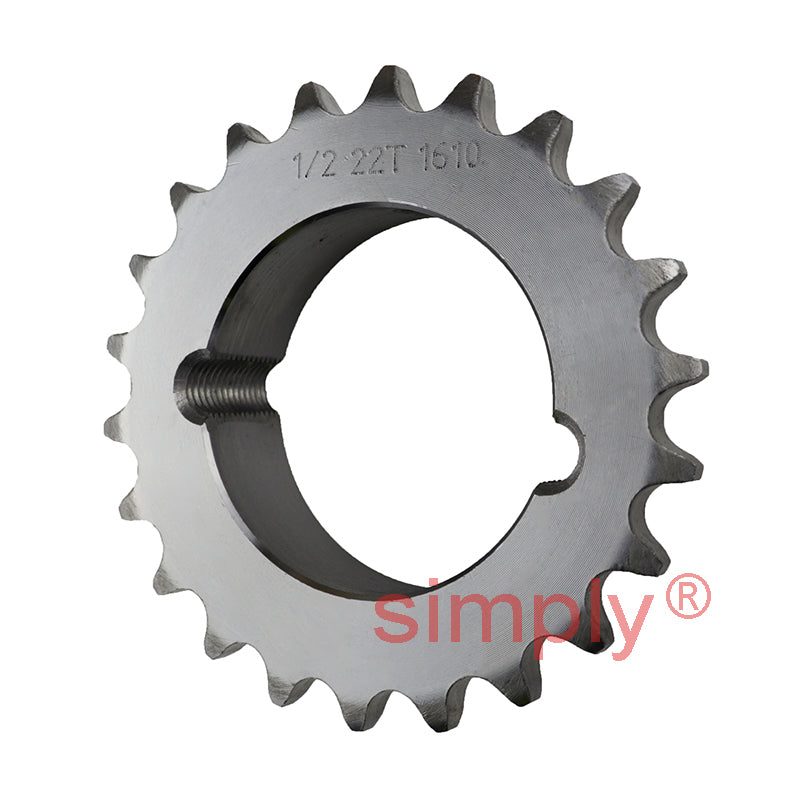 22 Tooth 08B Simplex Sprocket Tapered Locking Bush Type for 1/2 inch Pitch Chain (Bush not Incl.)