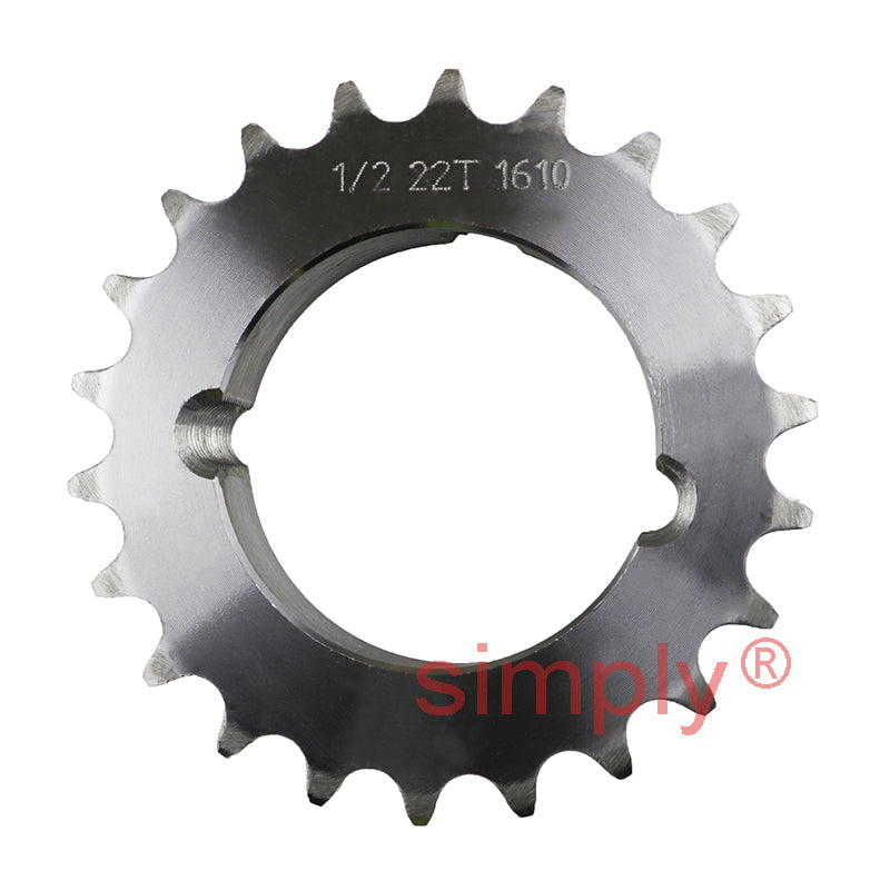 22 Tooth 08B Simplex Sprocket Tapered Locking Bush Type for 1/2 inch Pitch Chain (Bush not Incl.)