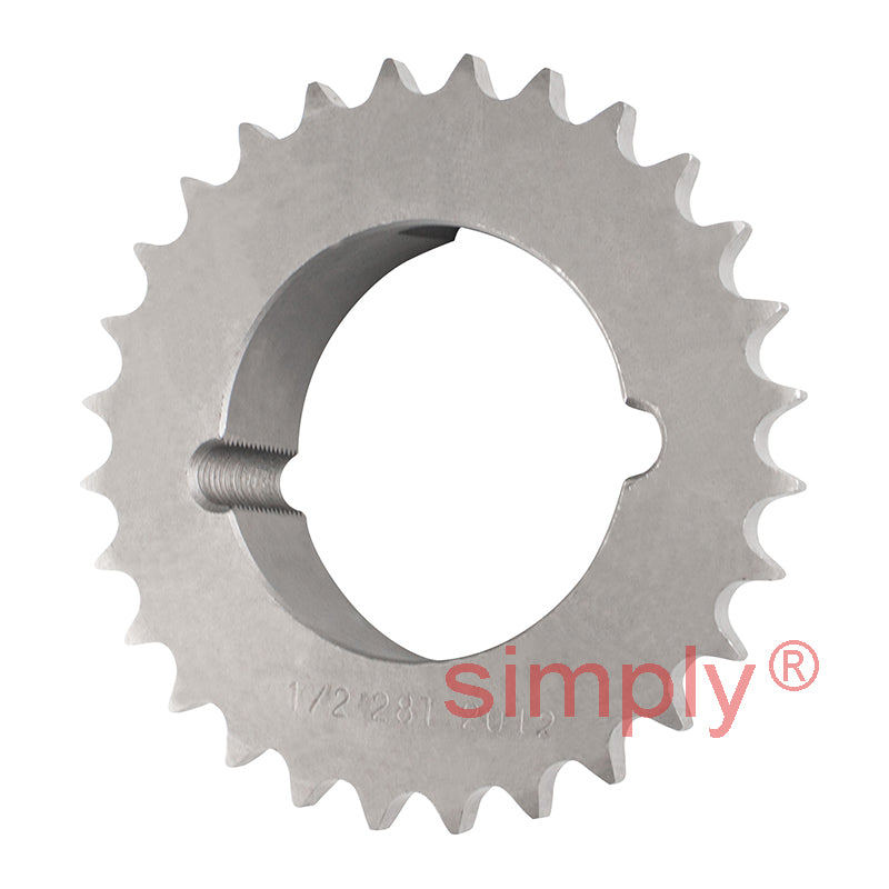 28 Tooth 08B Simplex Sprocket Tapered Locking Bush Type for 1/2 inch Pitch Chain (Bush not Incl.)