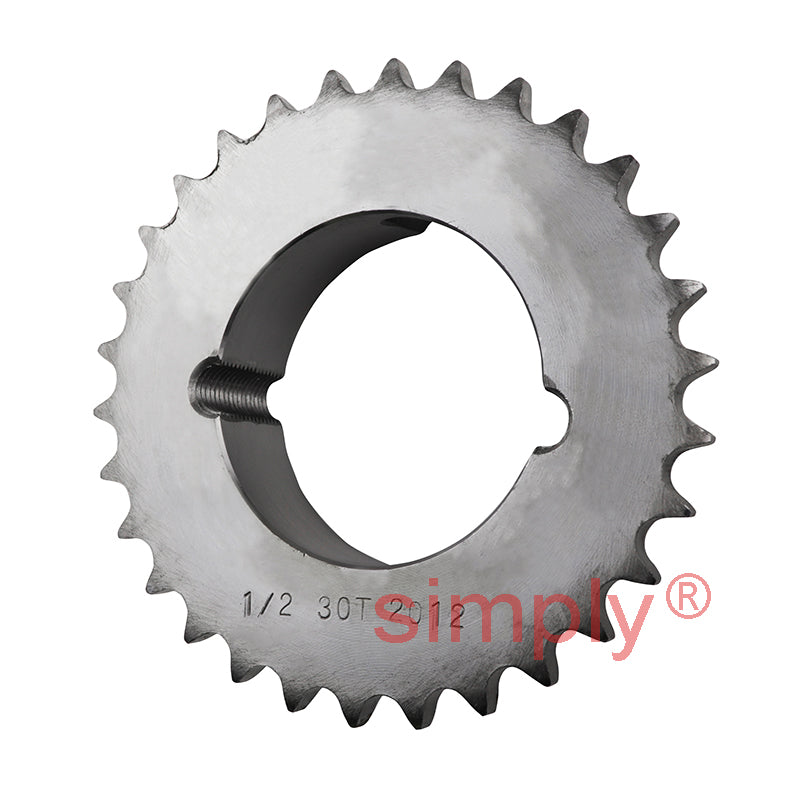 30 Tooth 08B Simplex Sprocket Tapered Locking Bush Type for 1/2 inch Pitch Chain (Bush not Incl.)