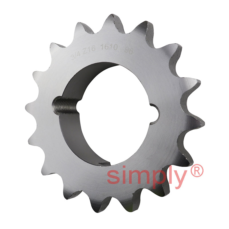 16 Tooth 12B Simplex Sprocket Tapered Locking Bush Type for 3/4 inch Pitch Chain (Bush not Incl.)