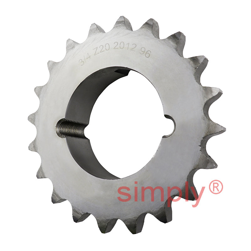 20 Tooth 12B Simplex Sprocket Tapered Locking Bush Type for 3/4 inch Pitch Chain (Bush not Incl.)