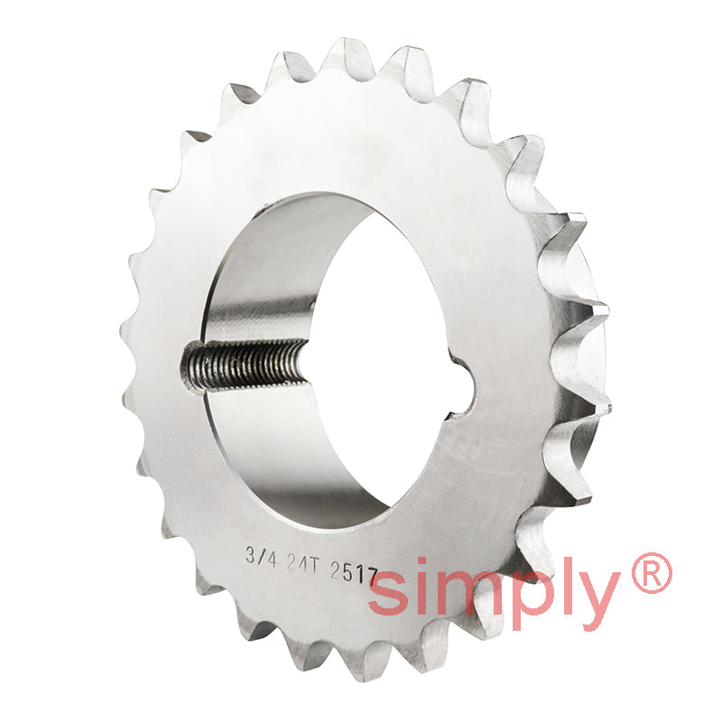 24 Tooth 12B Simplex Sprocket Tapered Locking Bush Type for 3/4 inch Pitch Chain (Bush not Incl.)