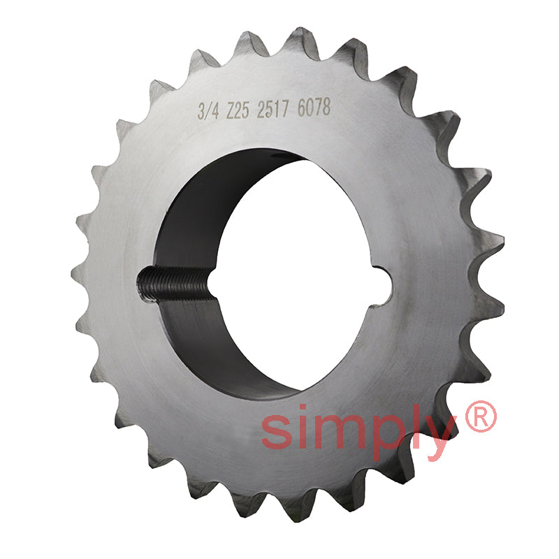 25 Tooth 12B Simplex Sprocket Tapered Locking Bush Type for 3/4 inch Pitch Chain (Bush not Incl.)