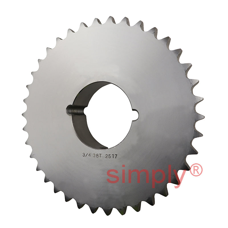 38 Tooth 12B Simplex Sprocket Tapered Locking Bush Type for 3/4 inch Pitch Chain (Bush not Incl.)