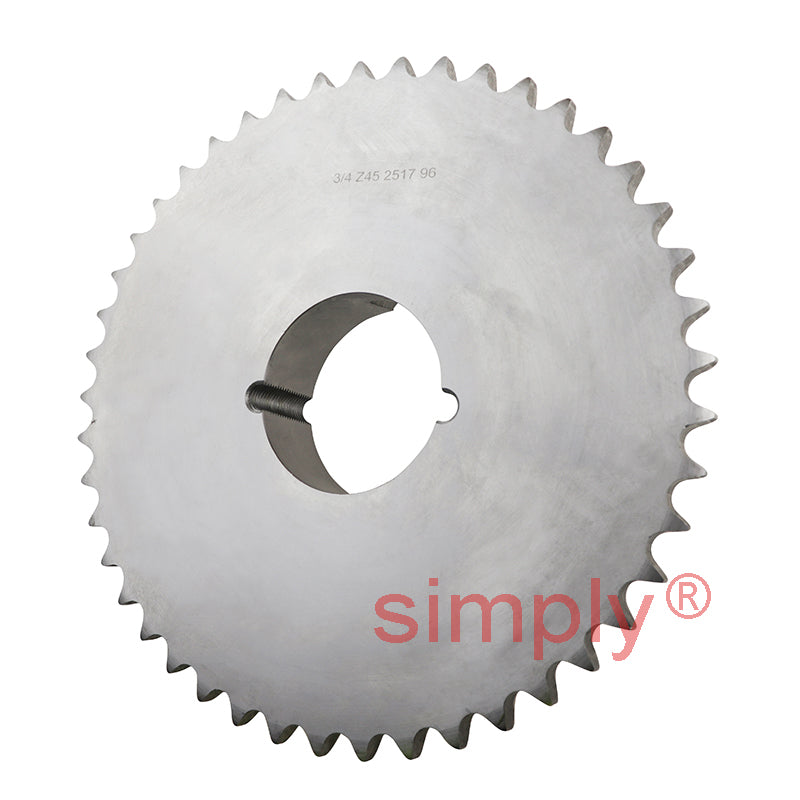 45 Tooth 12B Simplex Sprocket Tapered Locking Bush Type for 3/4 inch Pitch Chain (Bush not Incl.)