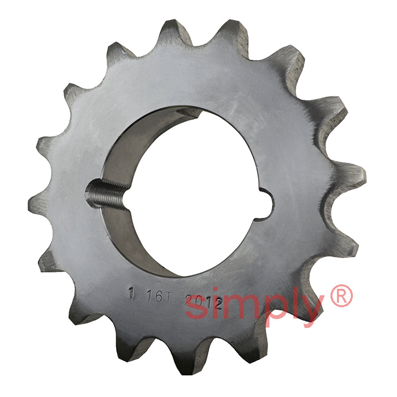 16 Tooth 16B Simplex Sprocket Tapered Locking Bush Type for 1 inch Pitch Chain Bush not Incl.