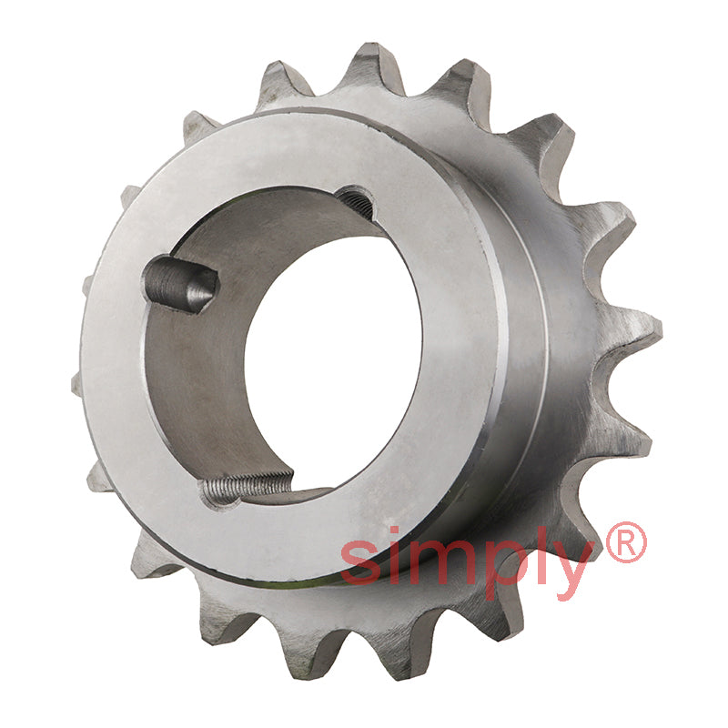 18 Tooth 16B Simplex Sprocket Tapered Locking Bush Type for 1 inch Pitch Chain Bush not Incl.