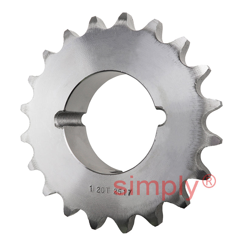20 Tooth 16B Simplex Sprocket Tapered Locking Bush Type for 1 inch Pitch Chain Bush not Incl.