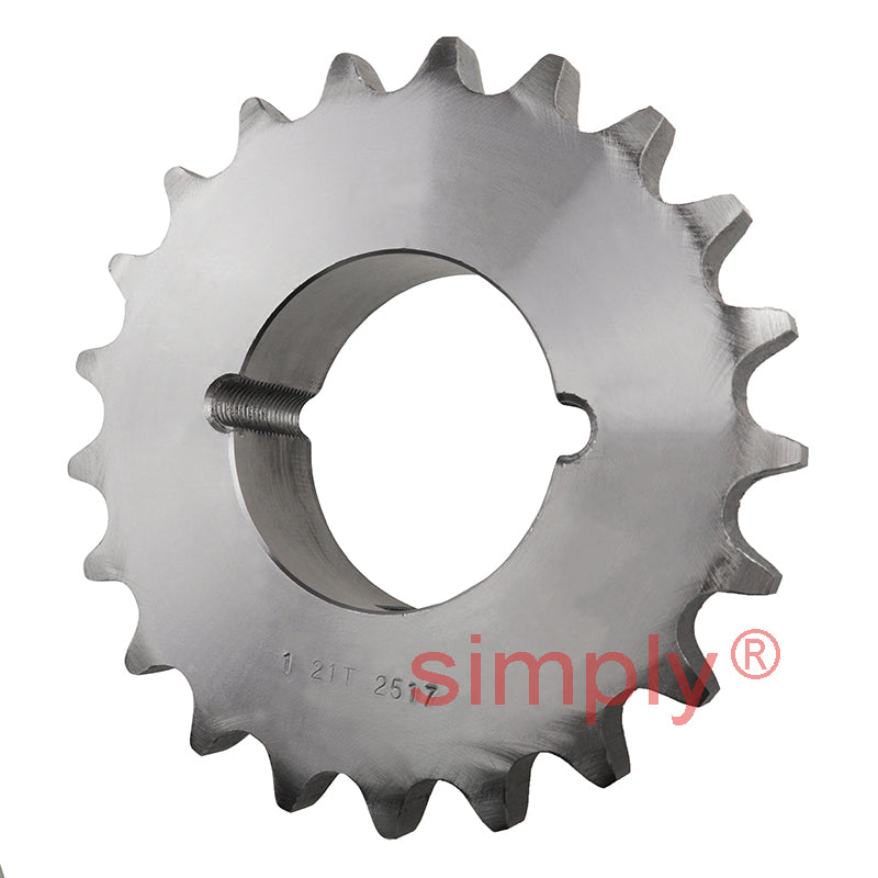 21 Tooth 16B Simplex Sprocket Tapered Locking Bush Type for 1 inch Pitch Chain Bush not Incl.