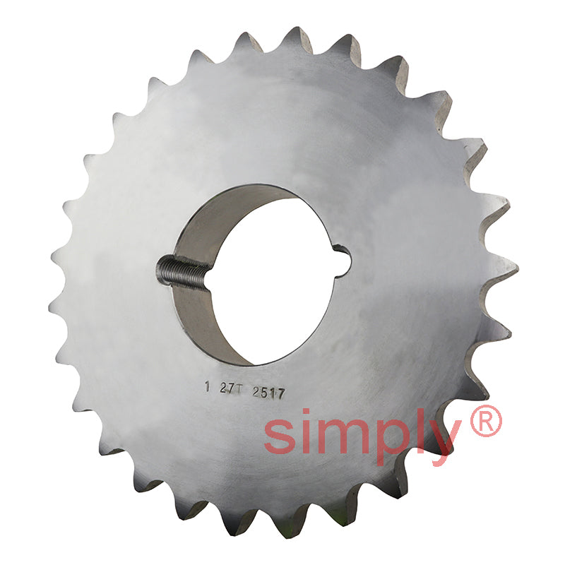 27 Tooth 16B Simplex Sprocket Tapered Locking Bush Type for 1 inch Pitch Chain Bush not Incl.