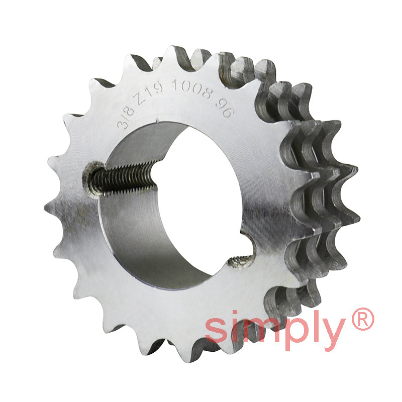 19 Tooth 06B Triplex Sprocket Tapered Locking Bush Type for 3/8 inch Pitch Chain - Bush not Incl.