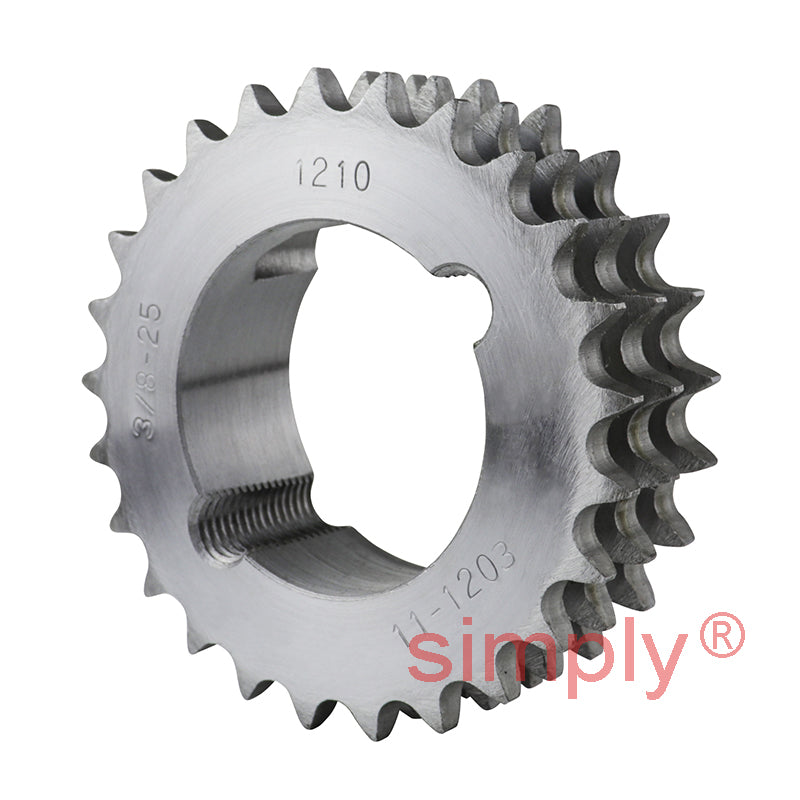 25 Tooth 06B Triplex Sprocket Tapered Locking Bush Type for 3/8 inch Pitch Chain - Bush not Incl.