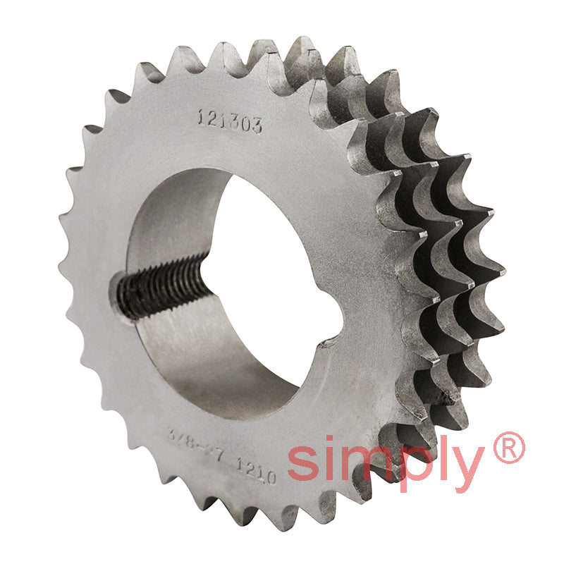 27 Tooth 06B Triplex Sprocket Tapered Locking Bush Type for 3/8 inch Pitch Chain - Bush not Incl.