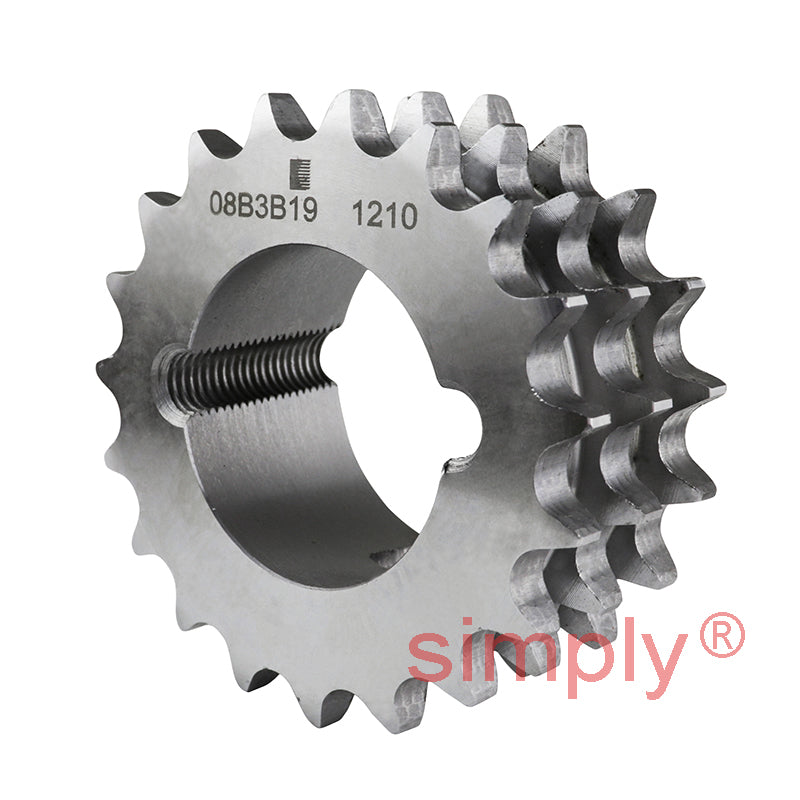 19 Tooth 08B Triplex Sprocket Tapered Locking Bush Type for 1/2 inch Pitch Chain (Bush not Incl.)