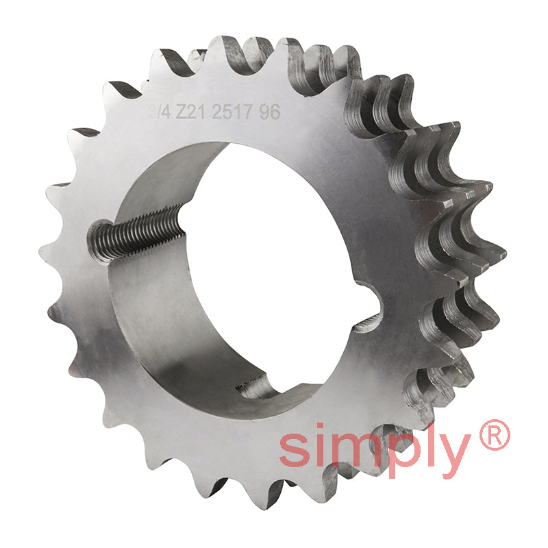 21 Tooth 12B Triplex Sprocket Tapered Locking Bush Type for 3/4 inch Pitch Chain (Bush not Incl.)