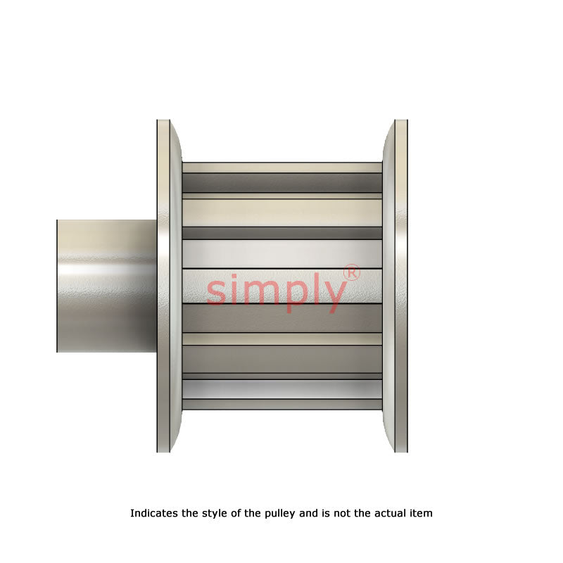Aluminium Centre Drilled T5 Timing Pulley with Flanges 5mm Pitch 14 Tooth for 25mm Wide Belts