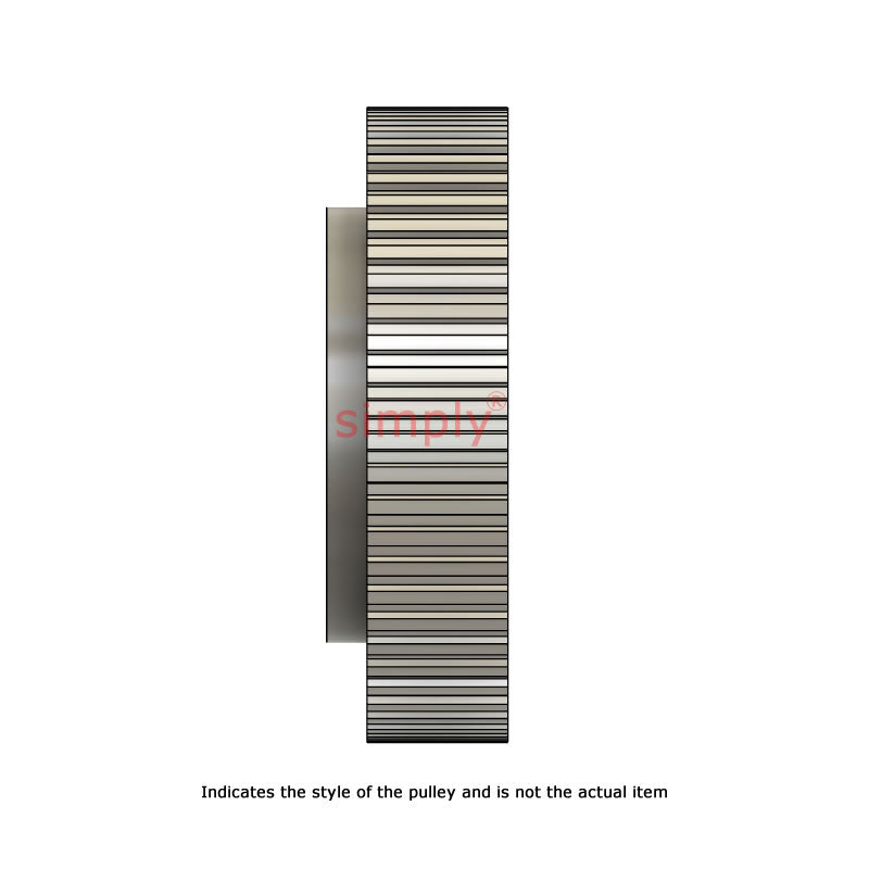 Aluminium Pilot Bore AT5 Timing Pulley 5mm Pitch 48 Tooth for 16mm Wide Belts - Overall Width 27mm